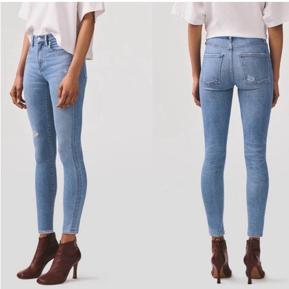 Agolde Size 27 Blue Sophie Mid Rise Skinny Ankle Jean